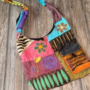 Colorful Patchwork Shoulder Bag boho bohemian hippie